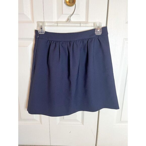 J. Crew Crepe Box Pleated A Line Fully Lined Mini Skirt - Picture 3 of 7